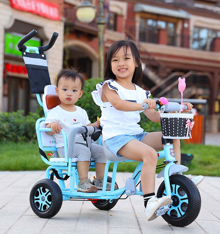Double Children Tricycle Baby Bicycle Twin Trolley Baby Two-Child Stroller Large Size 1-3-6Baby Bike Double Children Tricycle Baby Bicycle Twin Trolley Baby Two-Child Stroller Large Size 1-3-6Baby Bike