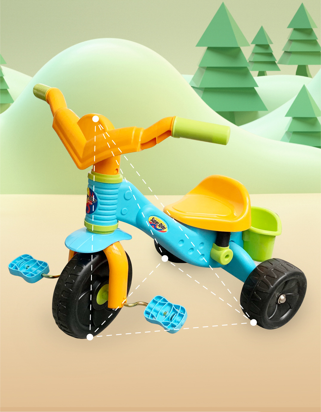 Baby Bike Children's Tricycle Bicycle Baby Sliding Balance Bicycle Boys and Girls Large Tricycle Toy with Bucket