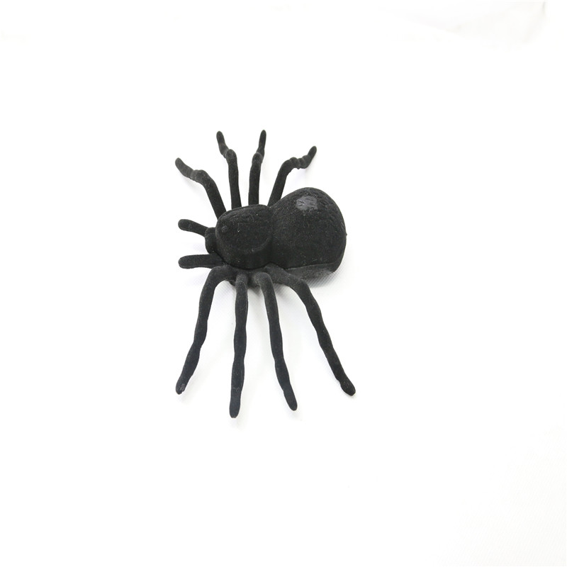 Manufacturers selling plastic spiders flocking spider toy welcome OEM order