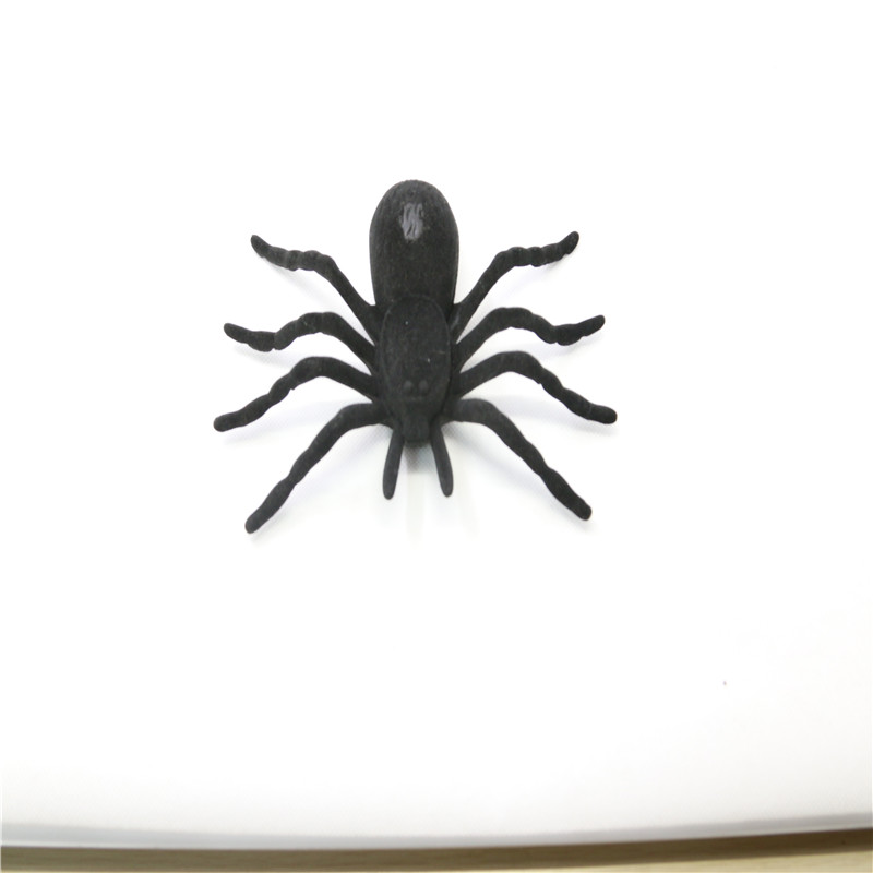 Manufacturers selling plastic spiders flocking spider toy welcome OEM order