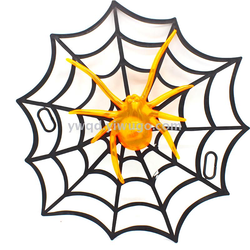 ZD Halloween Decoration Props Bar Arrangement Articles Luminous Jump Light Plastic Spider Web Luminescent Spider Spider Web Net Light