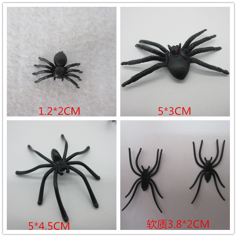 Fake spider halloween spider plastic spider 12 styles can be mixed amazon cross-border toys