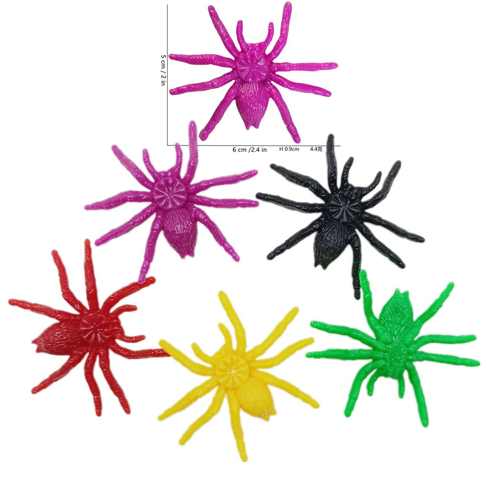 Fake spider halloween spider plastic spider 12 styles can be mixed amazon cross-border toys