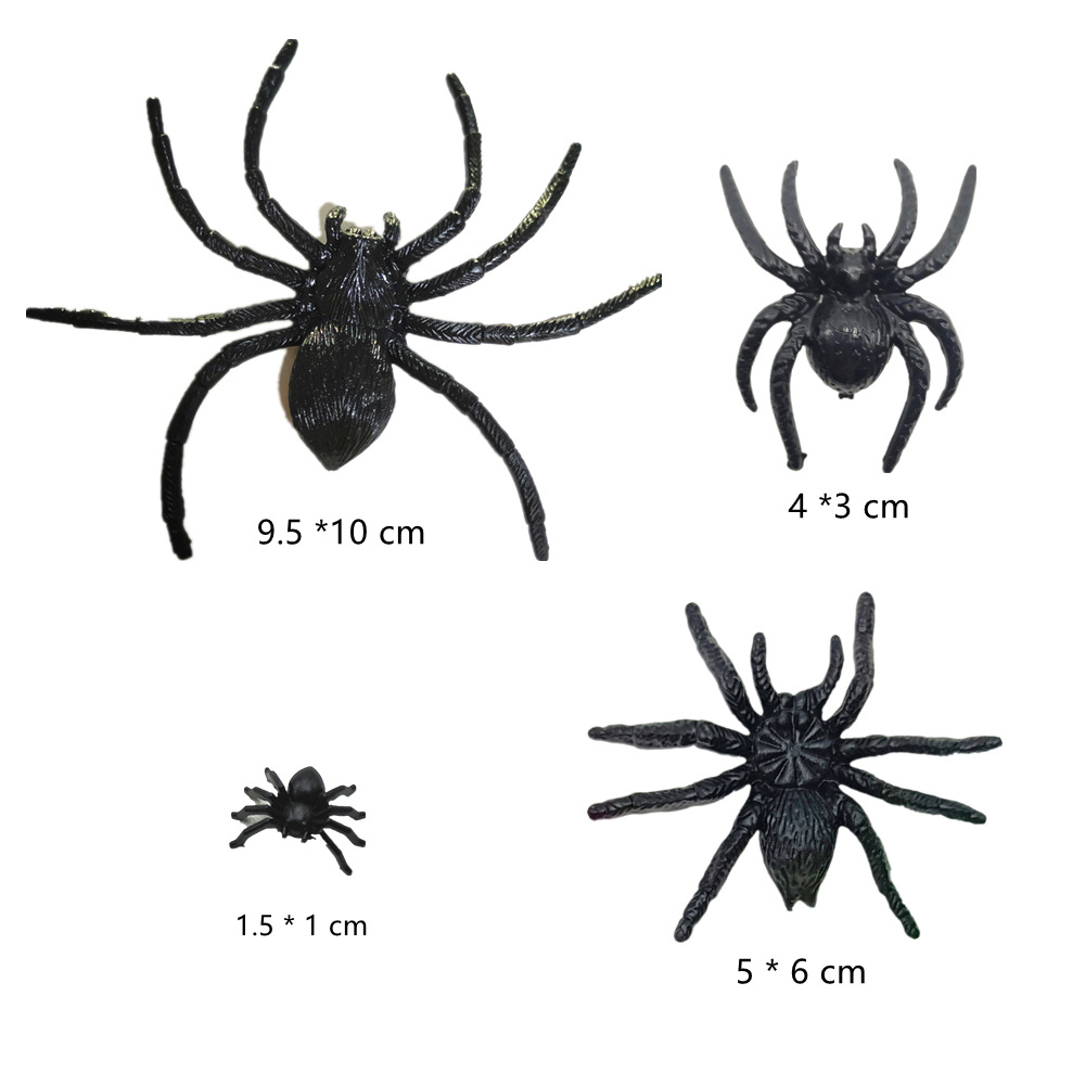 Fake spider halloween spider plastic spider 12 styles can be mixed amazon cross-border toys