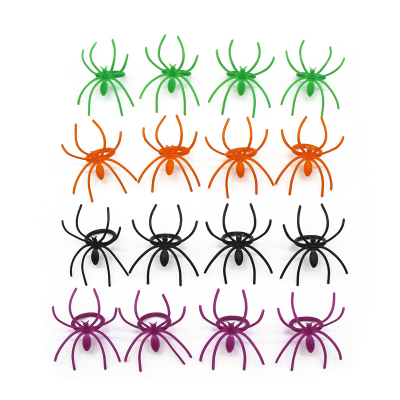 Simulation Spider Ring Plastic Closed Halloween Dress up Party Props Ghost Festival Spoof Trick Toy