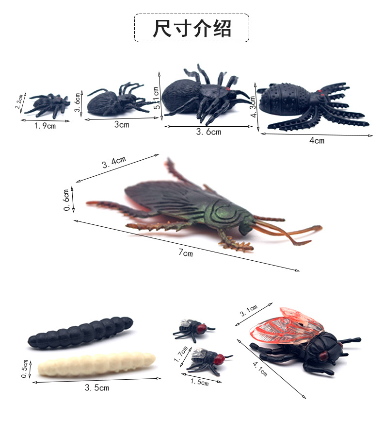 Plastic Simulation Insect Model False Knowing Cockroach Spider Fly Beetle Trick Scary Toy