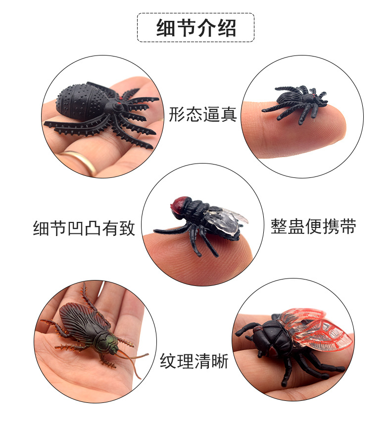 Plastic Simulation Insect Model False Knowing Cockroach Spider Fly Beetle Trick Scary Toy