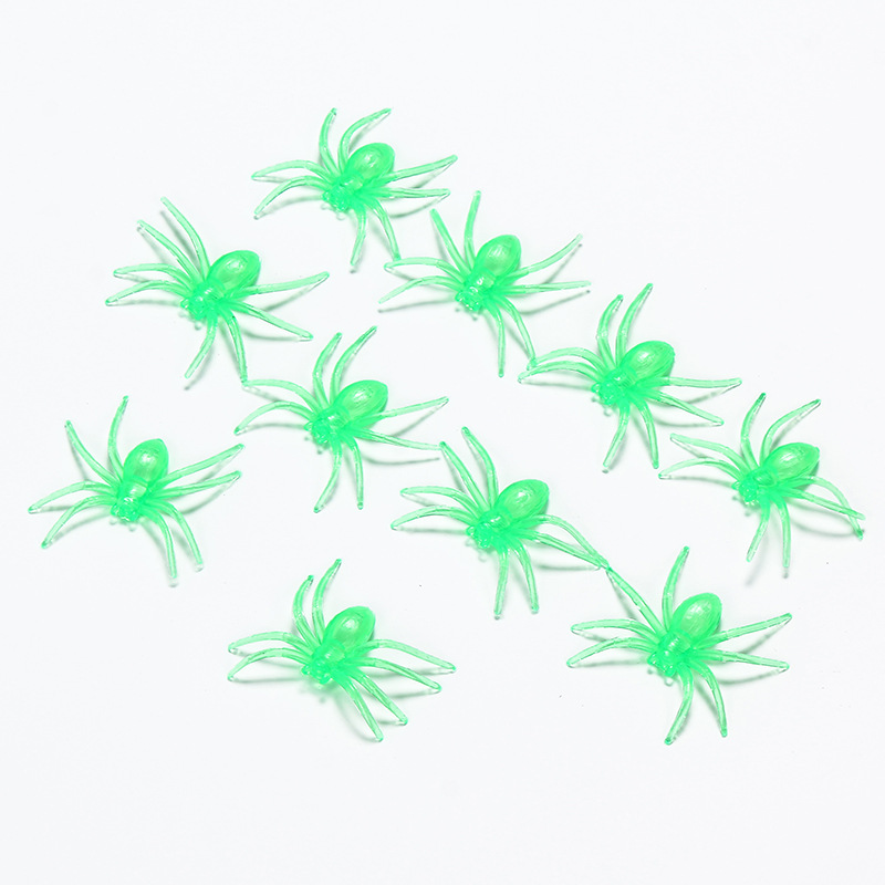 Halloween Props Luminous Spider Trick Scary Toy Simulation Spider Haunted House Decoration Small Spider Plastic Spider