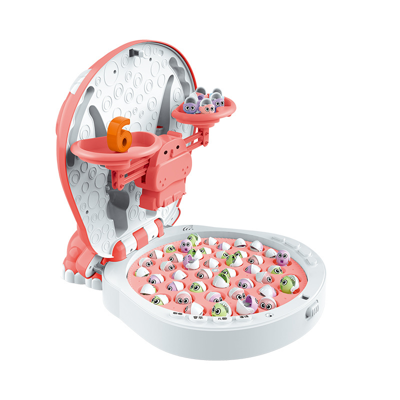 Fishing Toys Suit Upgrade with Balance Electric Magnetic Fishing Toy Hippo Storage Magnetic Toy
