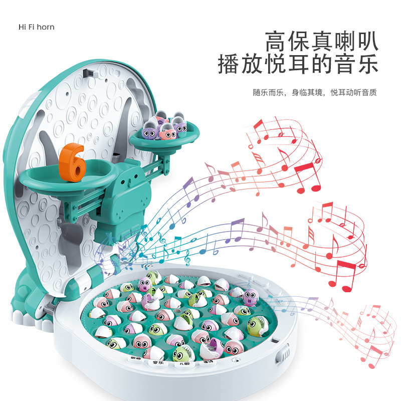 Fishing Toys Suit Upgrade with Balance Electric Magnetic Fishing Toy Hippo Storage Magnetic Toy