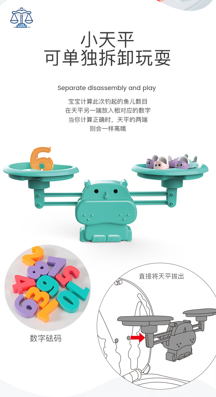 Fishing Toys Suit Upgrade with Balance Electric Magnetic Fishing Toy Hippo Storage Magnetic Toy