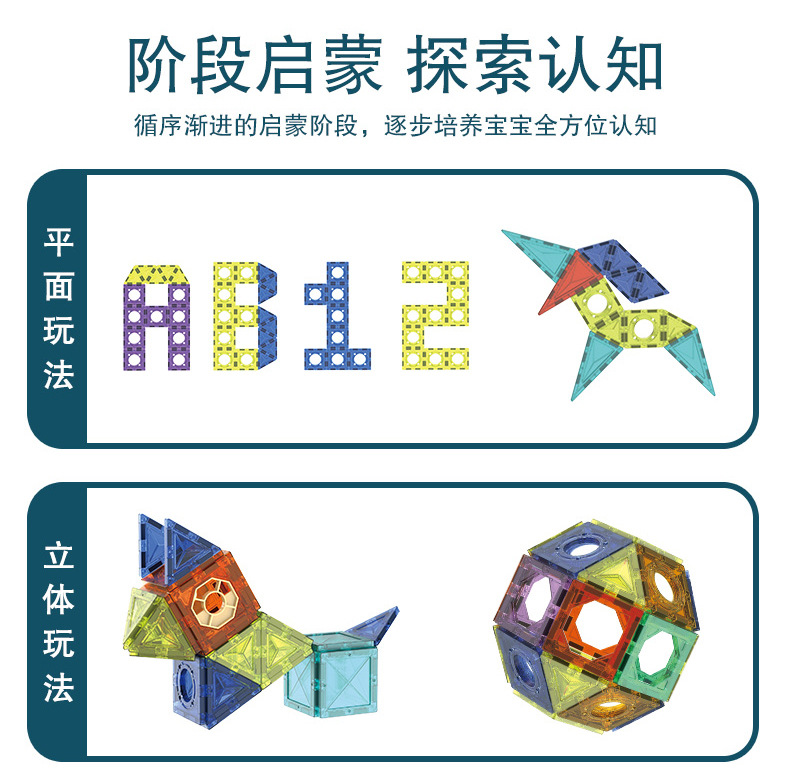 Cross-Border Colored Window Magnetic Sheet Toy Pipe Magnet Children Slide Ball Magnetic Building Blocks Track Splicing Toy