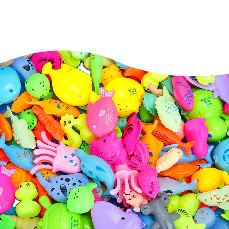 Flash Fishing Toy Pool Set Square Park Stall Toy Water Playing Magnetic Fishing Pool Toy Factory Stall