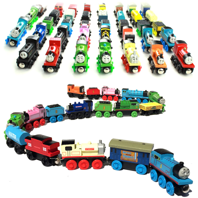 Children&#039;s Educational Magnetic Thomas Game Pack Wooden Rail Car Combination Train Toy