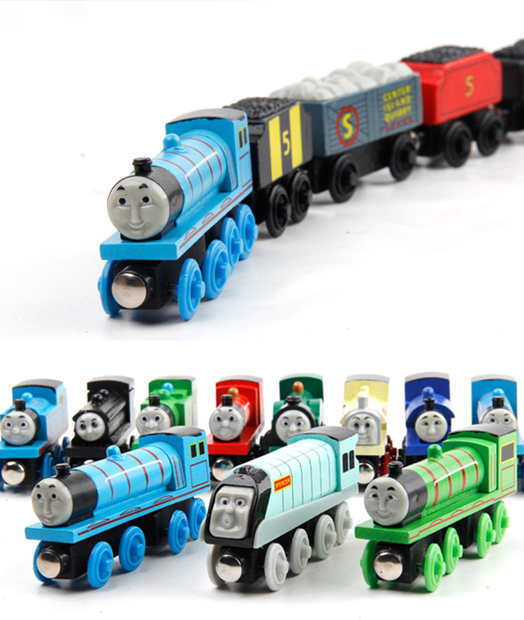 Children's Educational Magnetic Thomas Game Pack Wooden Rail Car Combination Train Toy