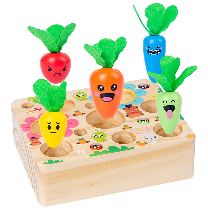 Fun Pulling Radishes Game Child Clip Bee Magnetic Insect Catching Three-in-One Parent-Child Magnetic Toy