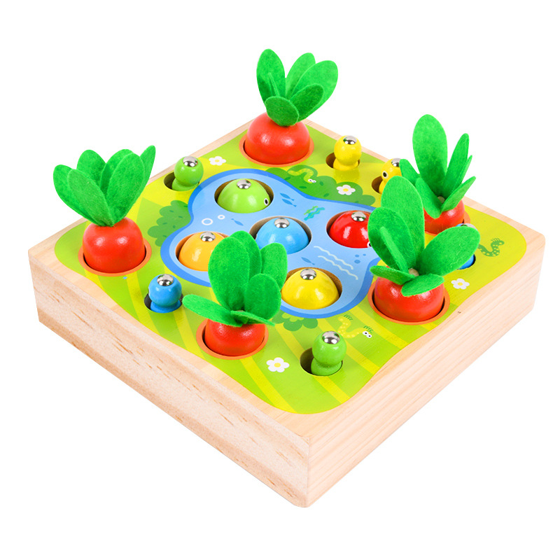 magnetic fishing toy baby puzzle early education puzzle catch insects catch insects pull radish parent child interaction