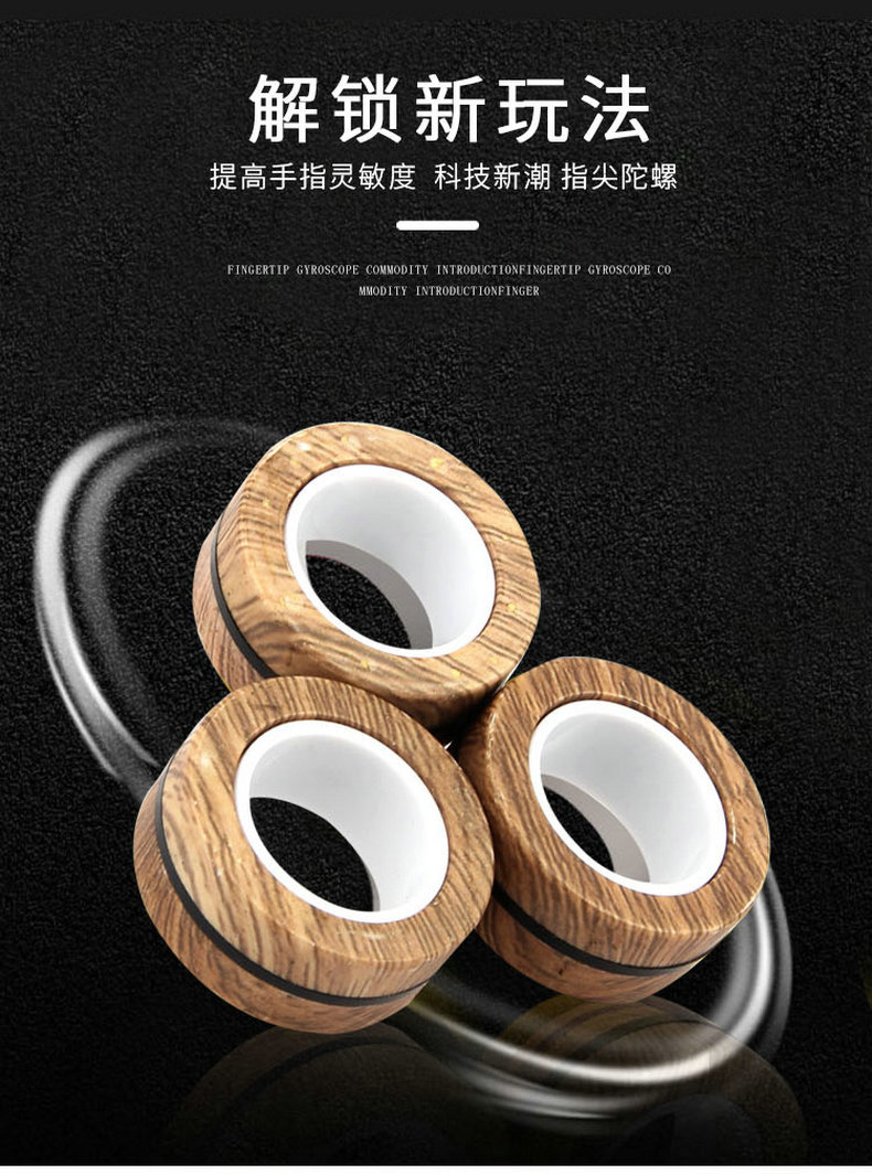 Cross-Border E-Commerce Decompression Toy Magnetic Bracelet Ring 360-Degree Rotating Decompression Fingertip gyro Cross-Border E-Commerce Decompression Toy Magnetic Bracelet Ring 360-Degree Rotating Decompression Fingertip gyro
