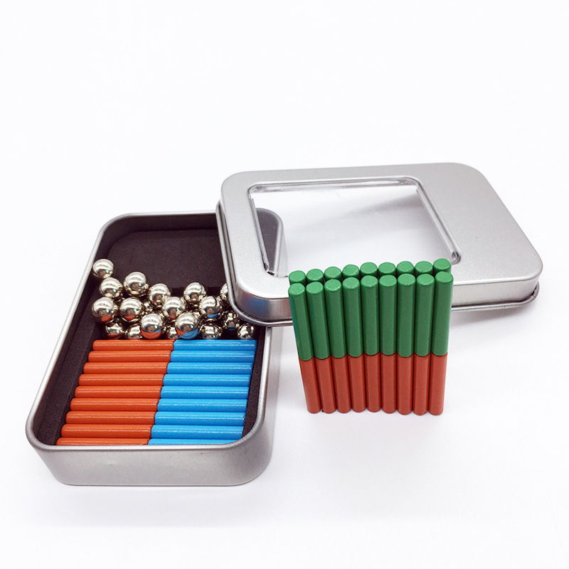 Buck Ball Silver Color Color Magnetic Rod Set 36 Sticks 27 Ductile Iron Boxed Assembling Building Blocks Fancy Toy