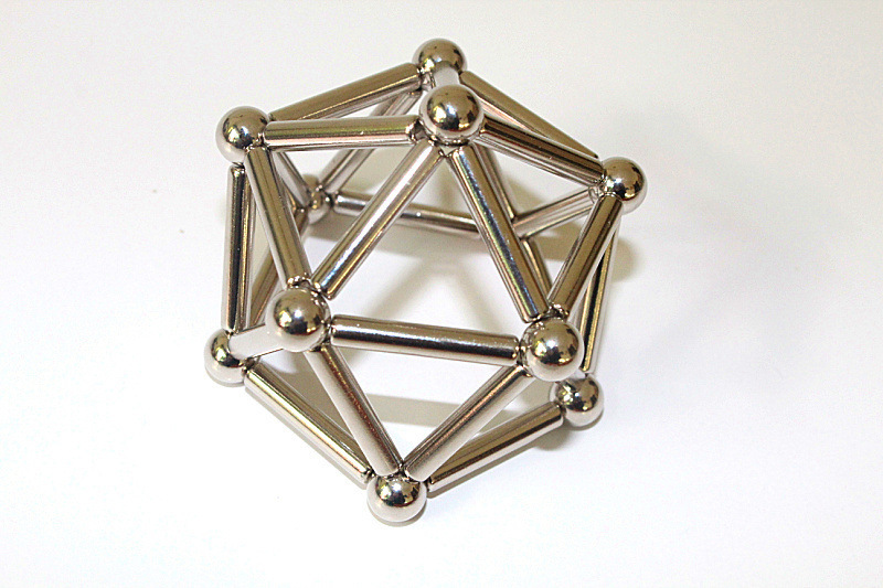 Buck Ball Silver Color Color Magnetic Rod Set 36 Sticks 27 Ductile Iron Boxed Assembling Building Blocks Fancy Toy