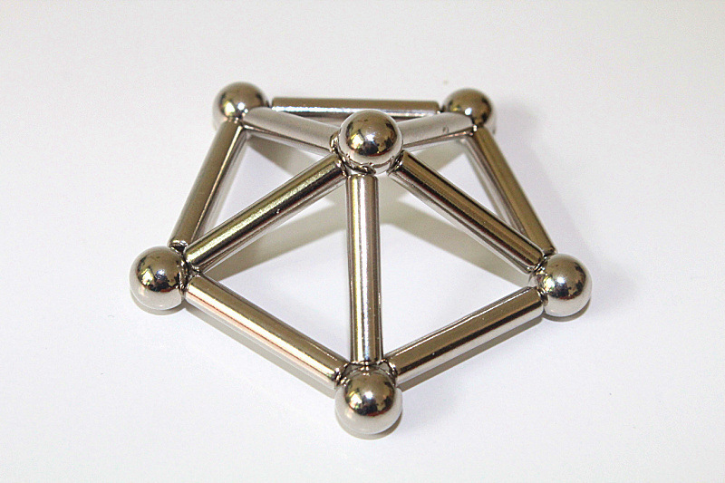 Buck Ball Silver Color Color Magnetic Rod Set 36 Sticks 27 Ductile Iron Boxed Assembling Building Blocks Fancy Toy