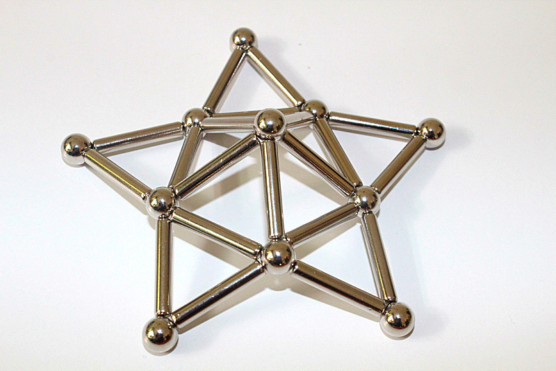 Buck Ball Silver Color Color Magnetic Rod Set 36 Sticks 27 Ductile Iron Boxed Assembling Building Blocks Fancy Toy