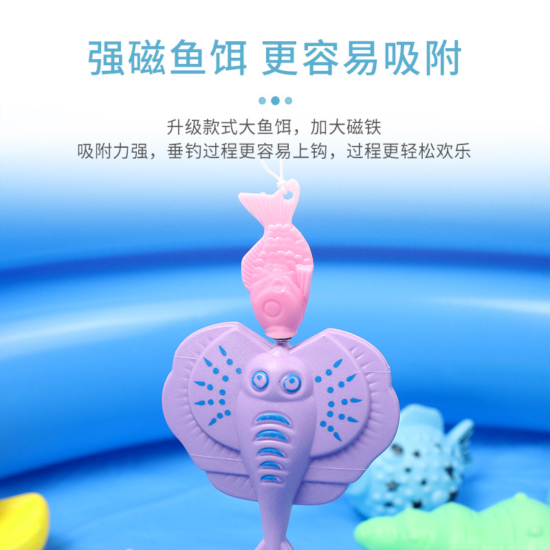 Children&#039;s Fishing Toy Pool Set Square Park Stall Plastic Water Playing Magnetic Fishing Pool Toy Factory Wholesale
