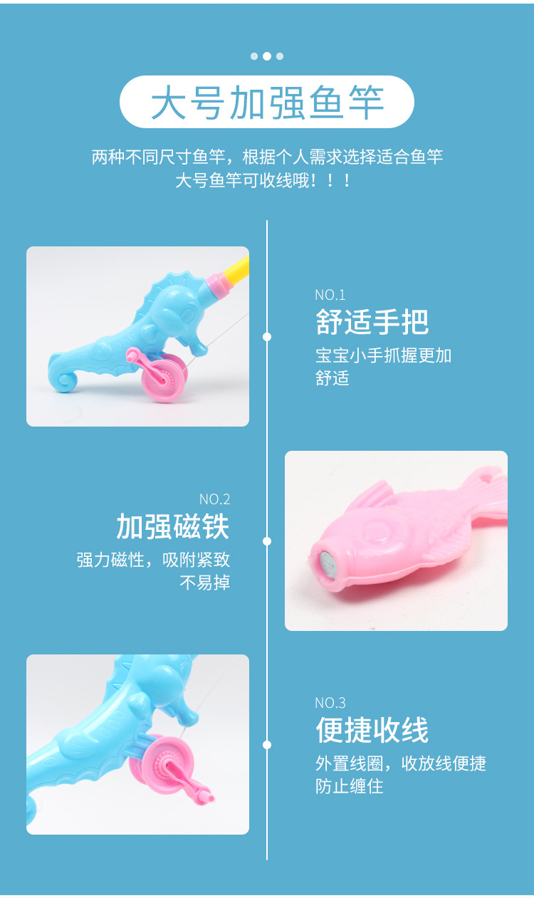 Children's Fishing Toy Pool Set Square Park Stall Plastic Water Playing Magnetic Fishing Pool Toy Factory Wholesale