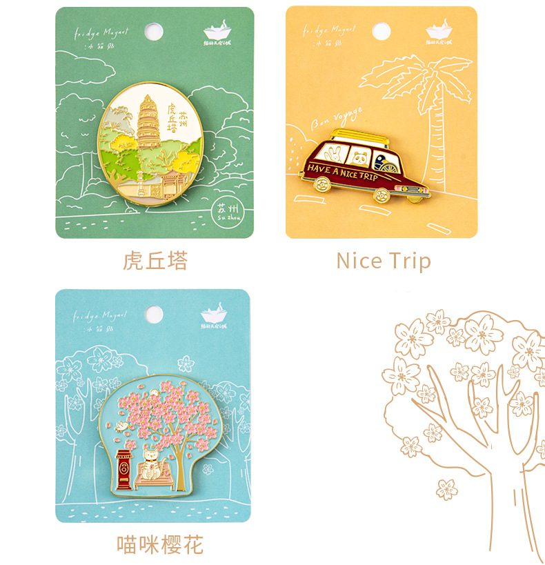 Metal Refrigerator Stickers Cartoon Cultural and Creative Gifts Paint Refrigerator Magnet Tourism Scenic souvenir Metal Refrigerator Stickers Cartoon Cultural and Creative Gifts Paint Refrigerator Magnet Tourism Scenic souvenir