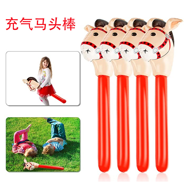 Amazon is selling inflatable horse head stick, horse head stick, children's riding stick, and refueling stick Amazon is selling inflatable horse head stick, horse head stick, children's riding stick, and refueling stick