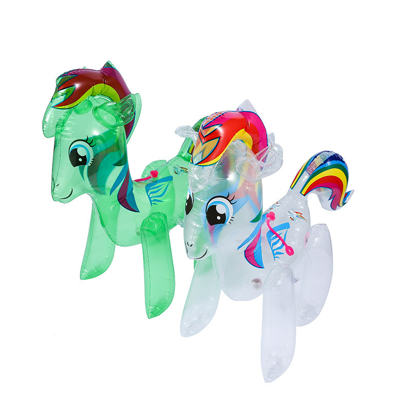 Factory Direct Sales Children&#039;s Inflatable Toys Wholesale Rainbow Horse Luminous Inflatable Horse with Elastic Rope Frog