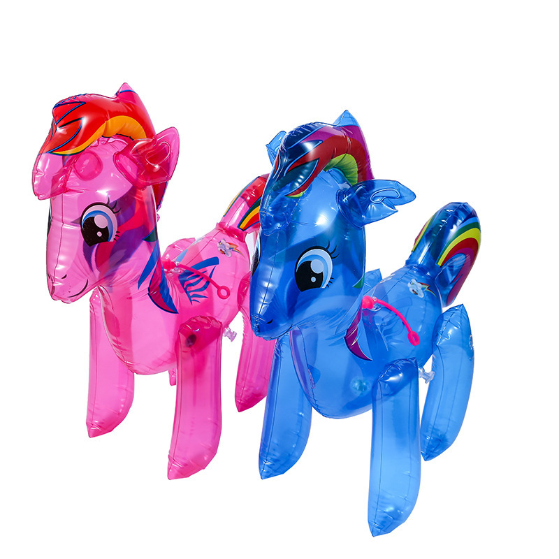 Factory Direct Sales Children&#039;s Inflatable Toys Wholesale Rainbow Horse Luminous Inflatable Horse with Elastic Rope Frog