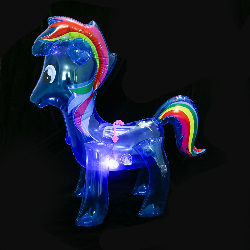 Manufacturers direct children inflatable toys wholesale Rainbow horse glow inflatable horse with elastic rope frog Manufacturers direct children inflatable toys wholesale Rainbow horse glow inflatable horse with elastic rope frog