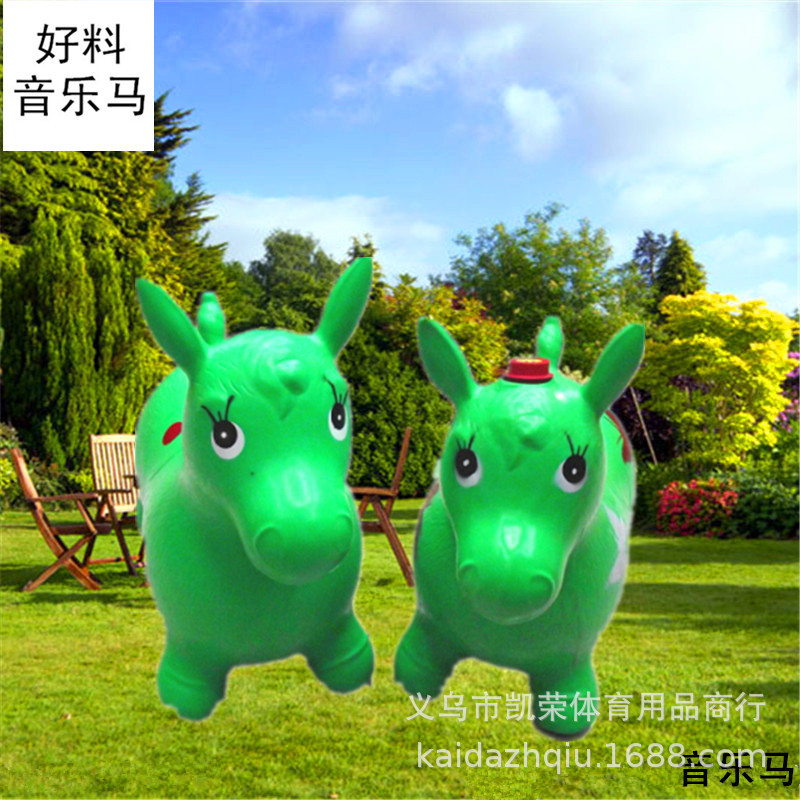 Music horse riding inflatable horse jump horse environmental protection rubber outdoor toys