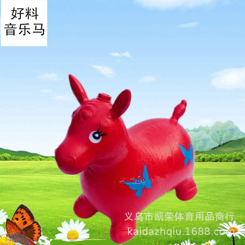 Music horse riding inflatable horse jump horse environmental protection rubber outdoor toys