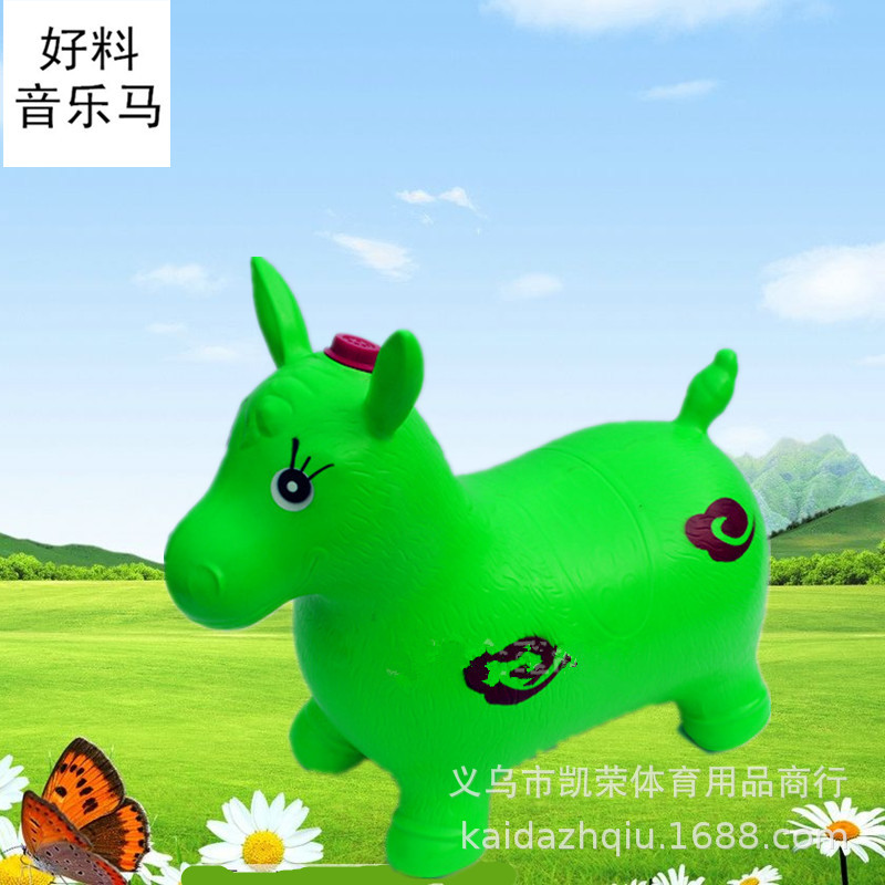 Music horse riding inflatable horse jump horse environmental protection rubber outdoor toys