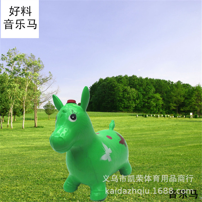 Music horse riding inflatable horse jump horse environmental protection rubber outdoor toys