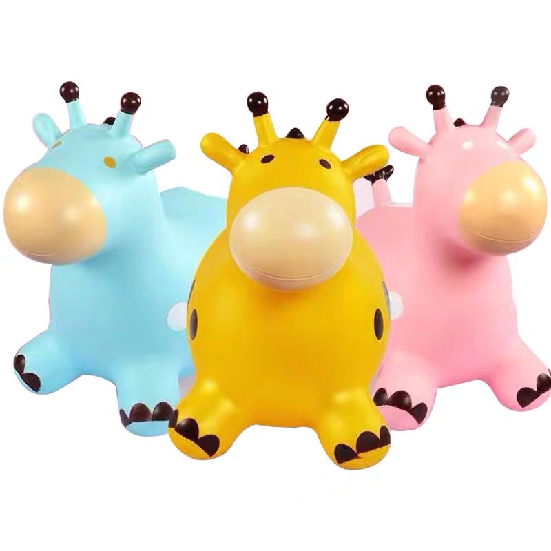 Horse Stall Toy Horse PVC Large Children plus-Sized Thick Inflatable Horse Music Painted Jumping Horse Inflatable Horse