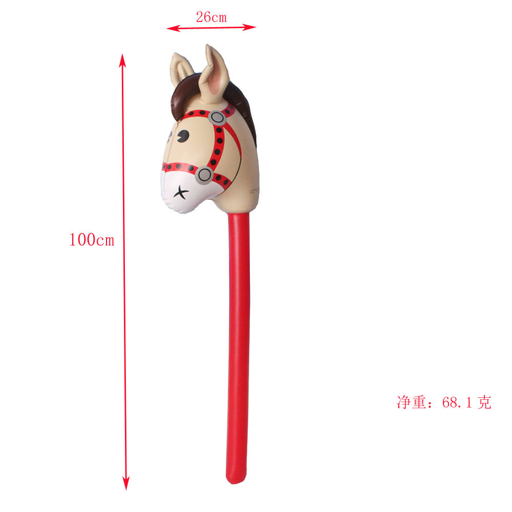 Perennial Spot Inflatable Horse Head Stick Inflatable Unicorn Stick Children Toy Stick Horse Stick Inflatable Horse