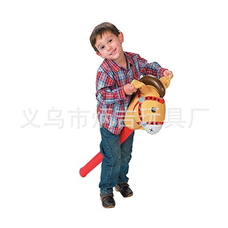 Amazon New Inflatable Horse Head Stick Inflatable Horse Stick Animal Head PVC Children Toy Stick Animal Long Stick