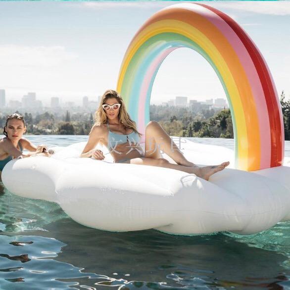 New Rainbow clouds thickened inflatable horse patch 250cm