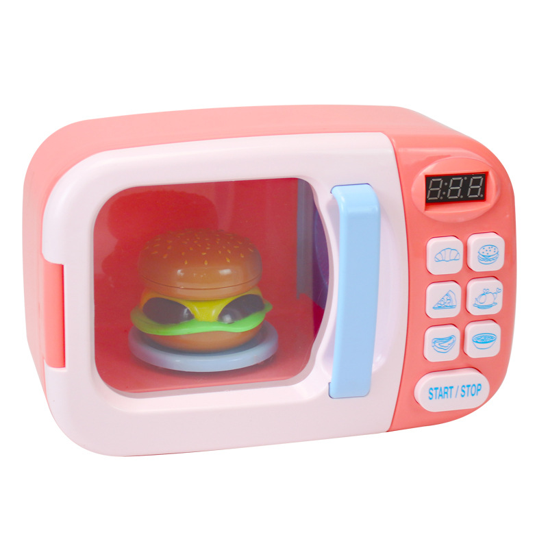 Internet Celebrity Simulation Microwave Oven Small Household Appliances Kitchen Play House Children&#039;s Neutral Set Cooking Hamburger Electric Oven
