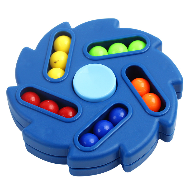 Cross-Border New Rotating Magic Bean Cube Decompression Decompression Fingertip Hand Spinner Children&#039;s Ball Plate Rubik&#039;s Cube Toy