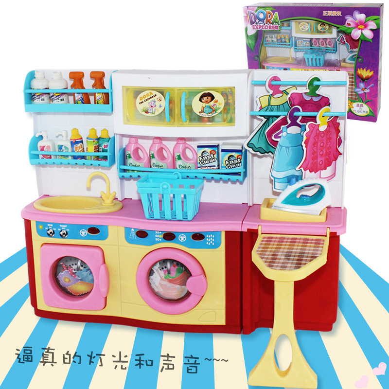 Qunfeng Dora Genuine Children&#039;s Play House Electric Water Kitchen Birthday Gift Educational Set Girls&#039; Toys