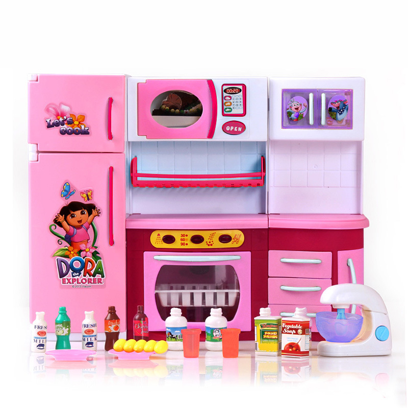 Qunfeng Dora Genuine Children&#039;s Play House Electric Water Kitchen Birthday Gift Educational Set Girls&#039; Toys