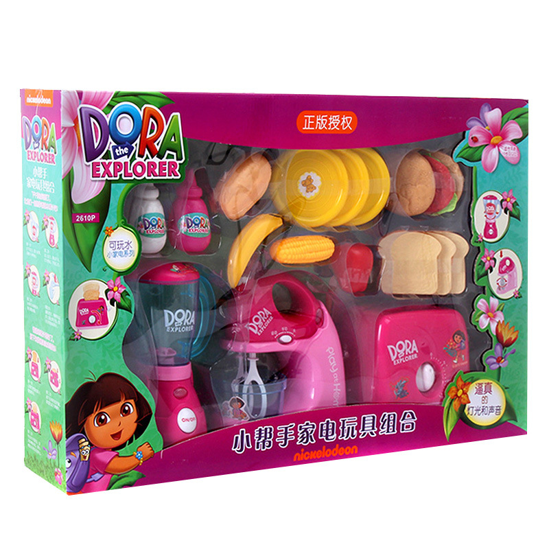 Qunfeng Dora Genuine Children&#039;s Play House Electric Water Kitchen Birthday Gift Educational Set Girls&#039; Toys
