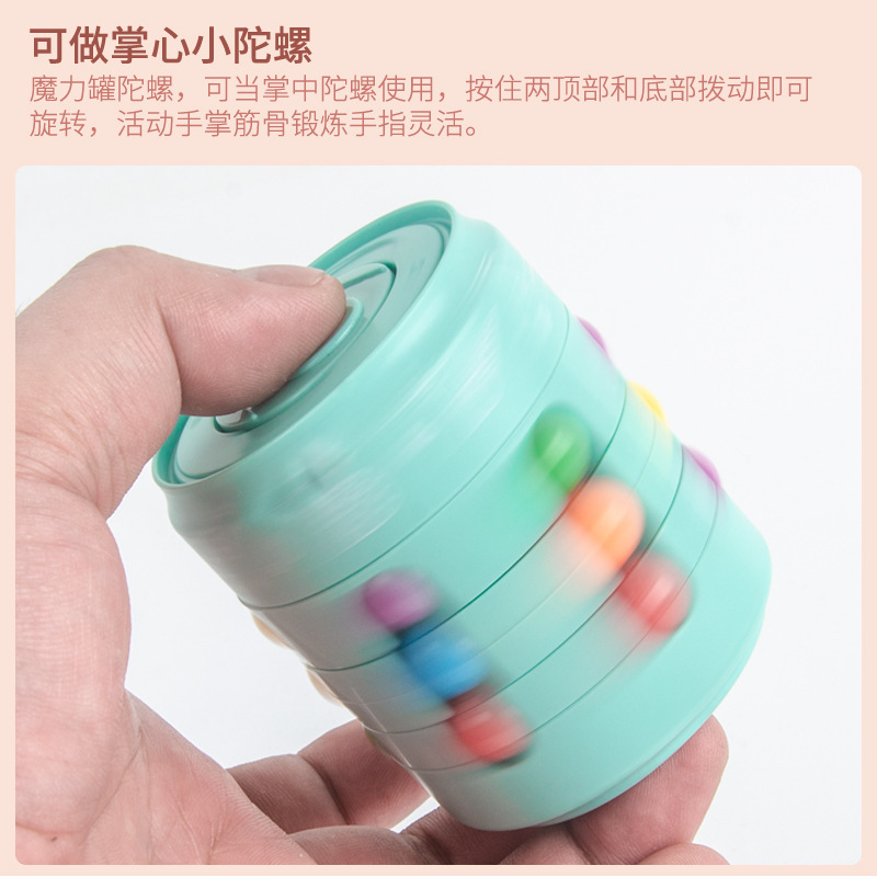 New Cans Rubik&#039;s Cube Magic Bead Intelligence Rotation Game Cola Rubik&#039;s Cube Fingertip Hand Spinner Decompression Fun