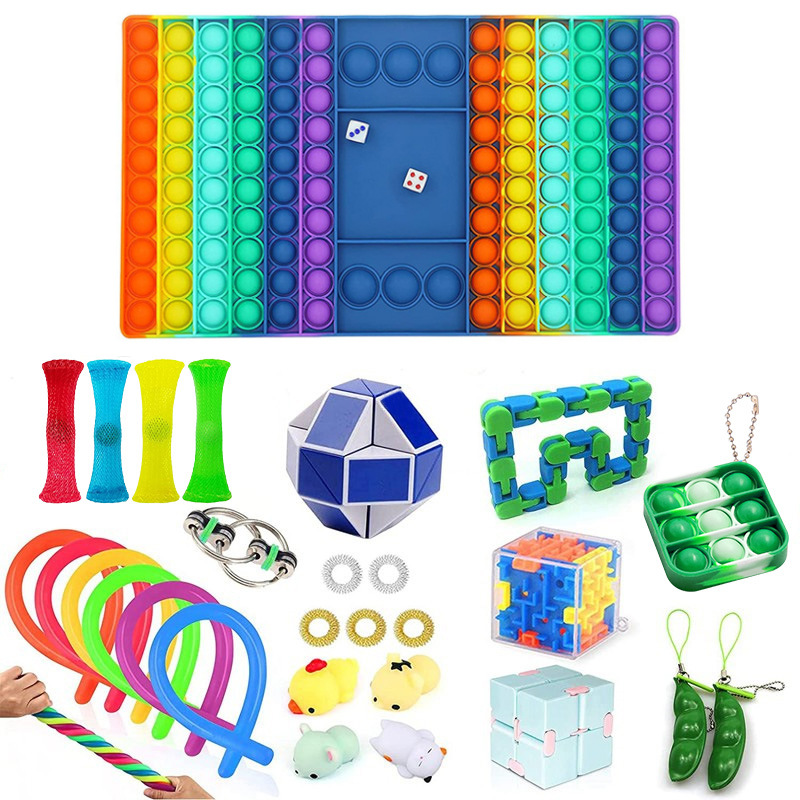 Cross-Border Pressure Reduction Toy Set DIY Squeezing Toy Press Bubble Magic Cube Easter Blind Box Decompression Toy