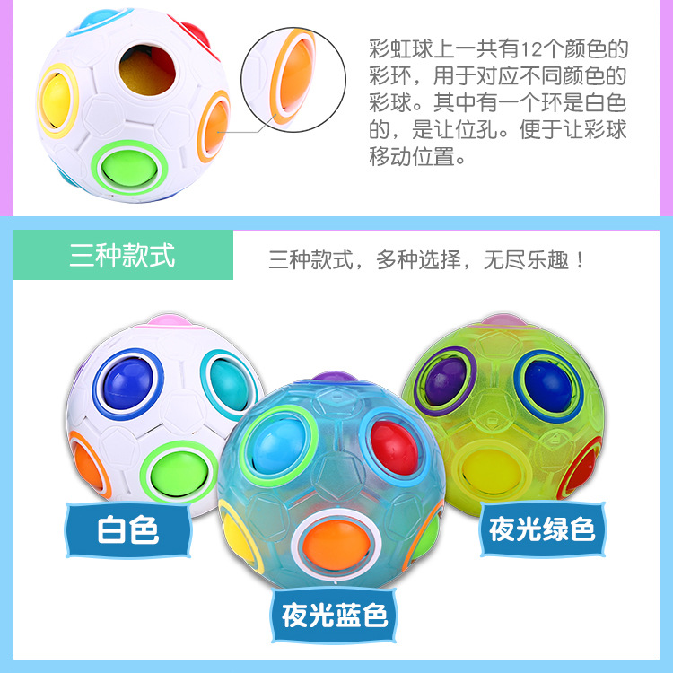 Magic Rainbow Ball Children's Toys Relaxation Creative Football Rubik's Cube CrossBorder ECommerce Explosion Models