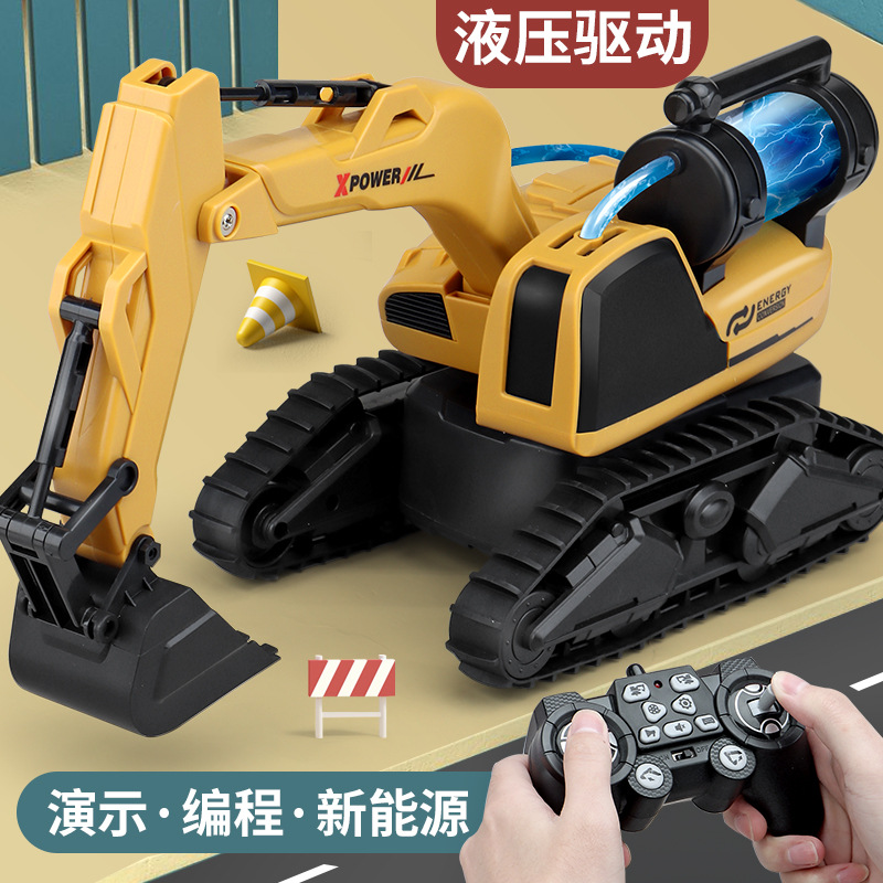 Cross-Border Leneng Excavator F4 Gesture Hydraulic Simulation Remote Control Induction Hook Digging Machine Engineering Vehicle Children Model Toy